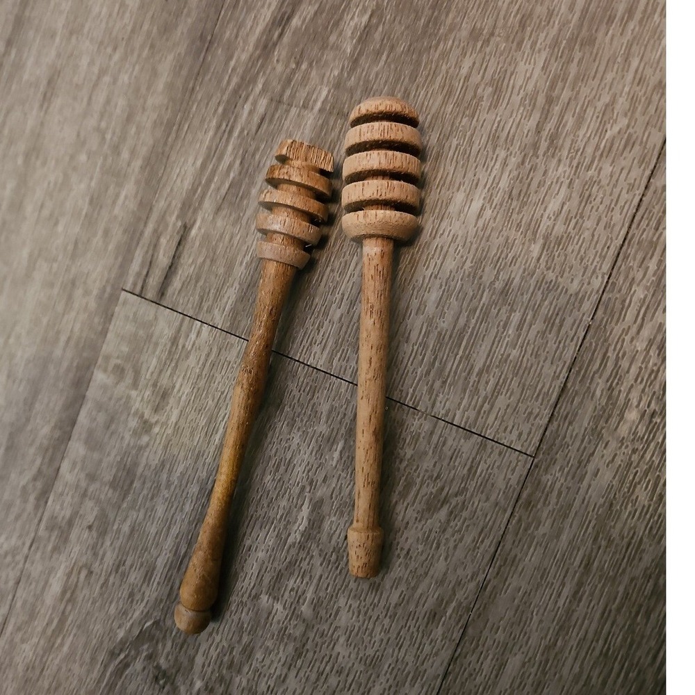 Honey Dipper Sticks Wooden‎ Honeycomb Swizzle Server Drizzler 2 Piece
